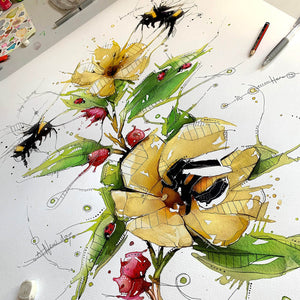 Bumble Bees Canvas Print