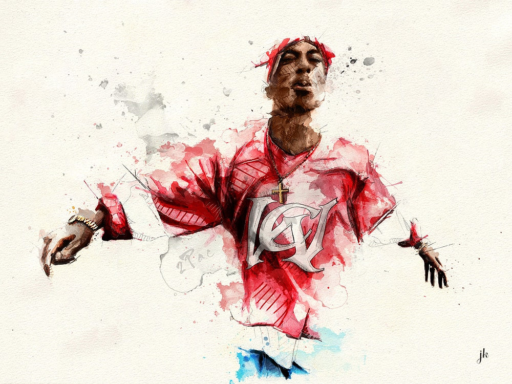 Art image of tupac on a canvas art print