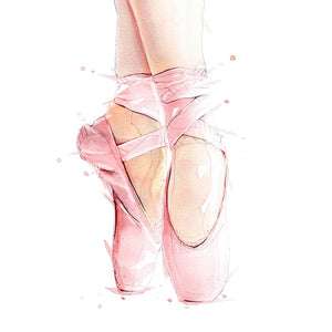 Art image of ballet shoes on a canvas art print