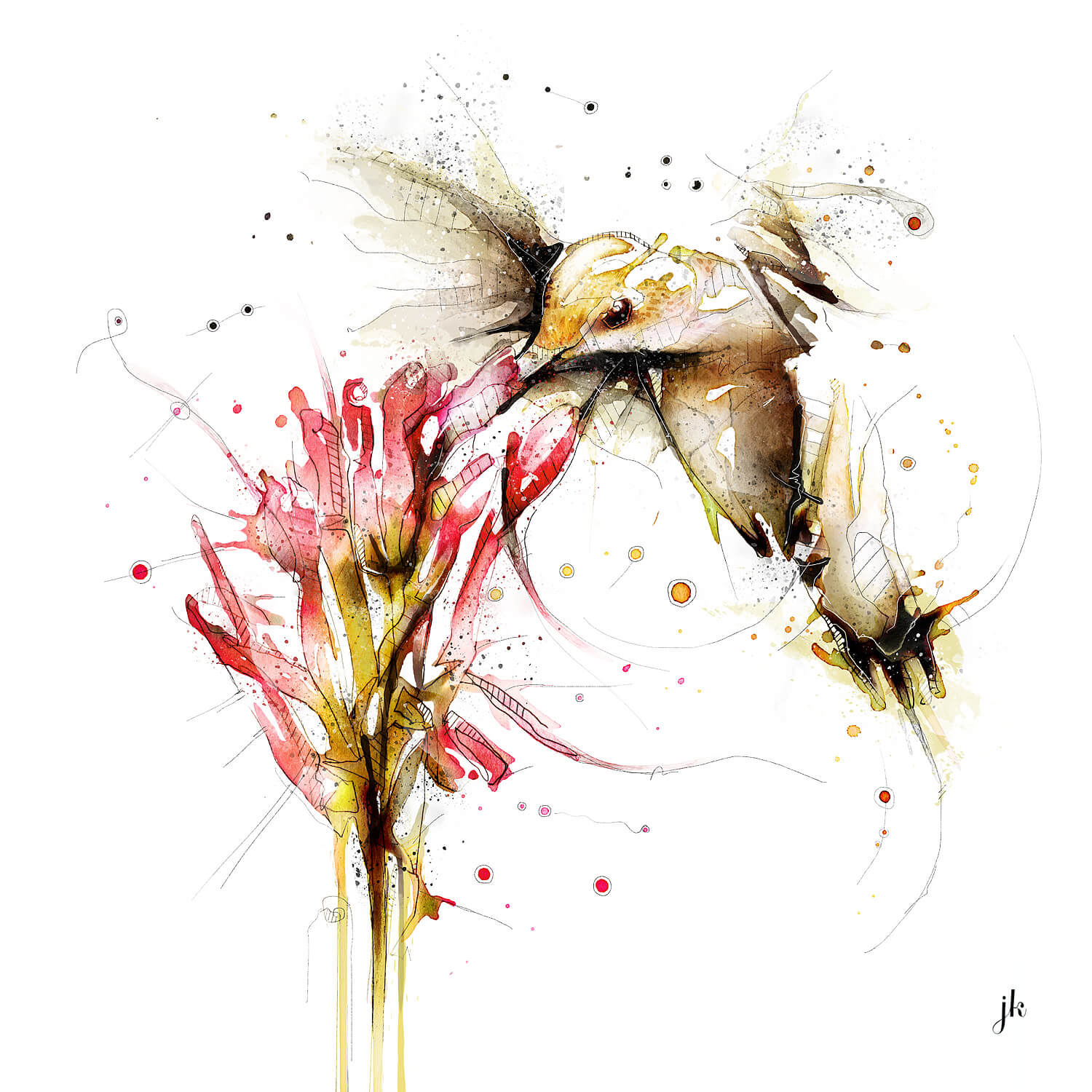 Yellow Hummingbird Canvas Print