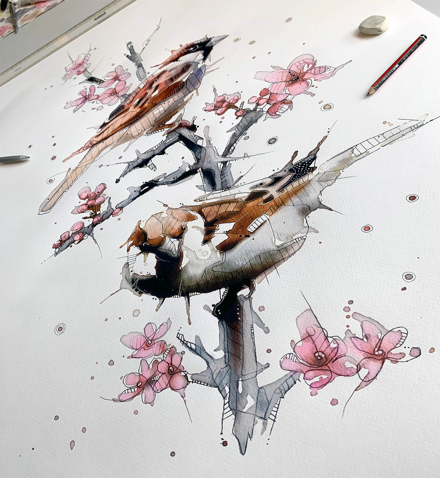 Spring Sparrows Canvas Print